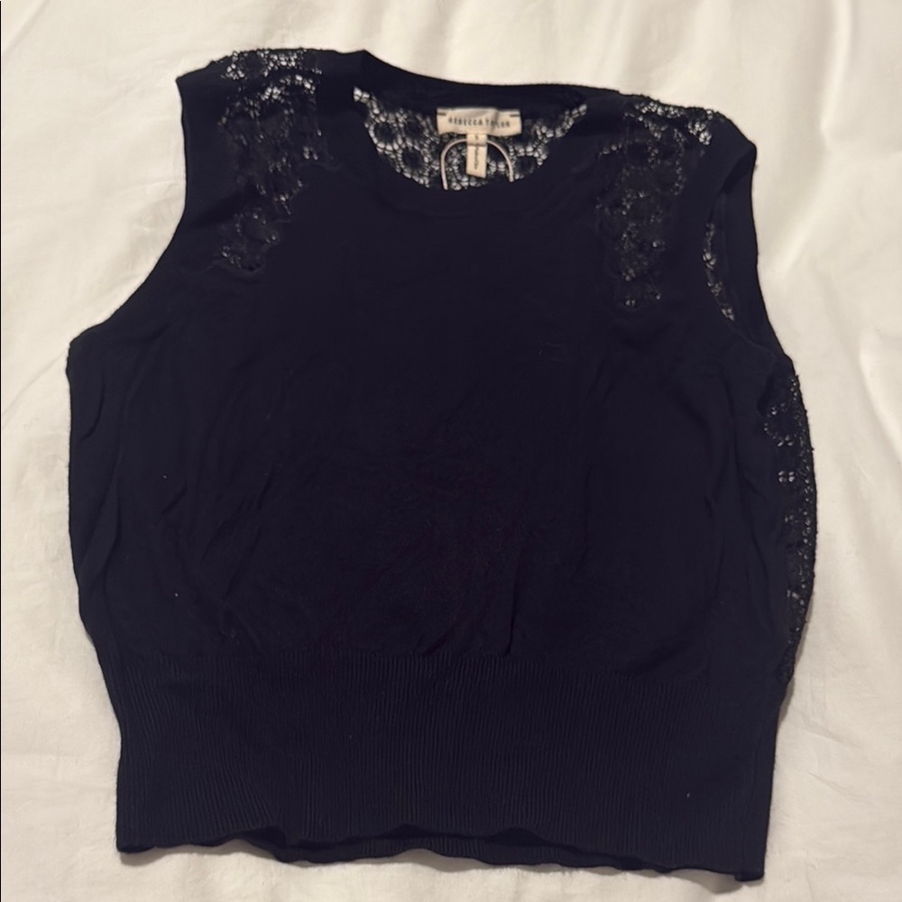 Rebecca Taylor Sheer back knit top size small